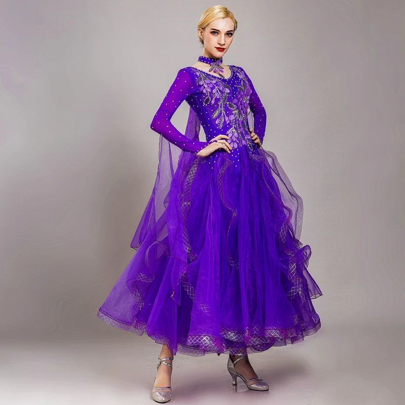 Новинка Платье для бальных танцев соревнований танцевальная одежда платье