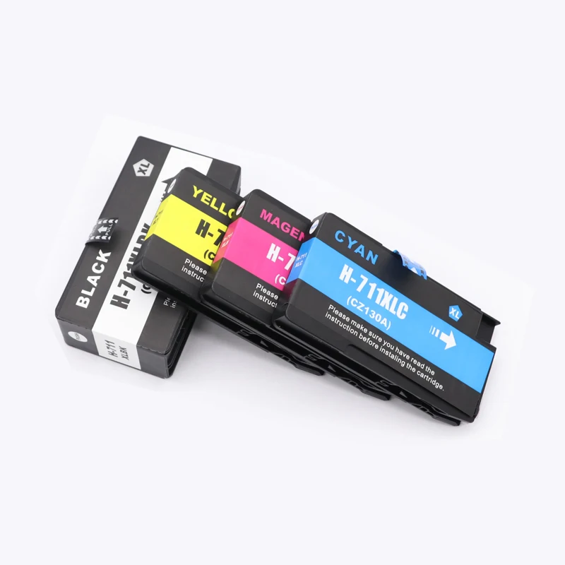 4 цвета для HP 711 711XL Восстановленный совместимый чернильный картридж принтеров