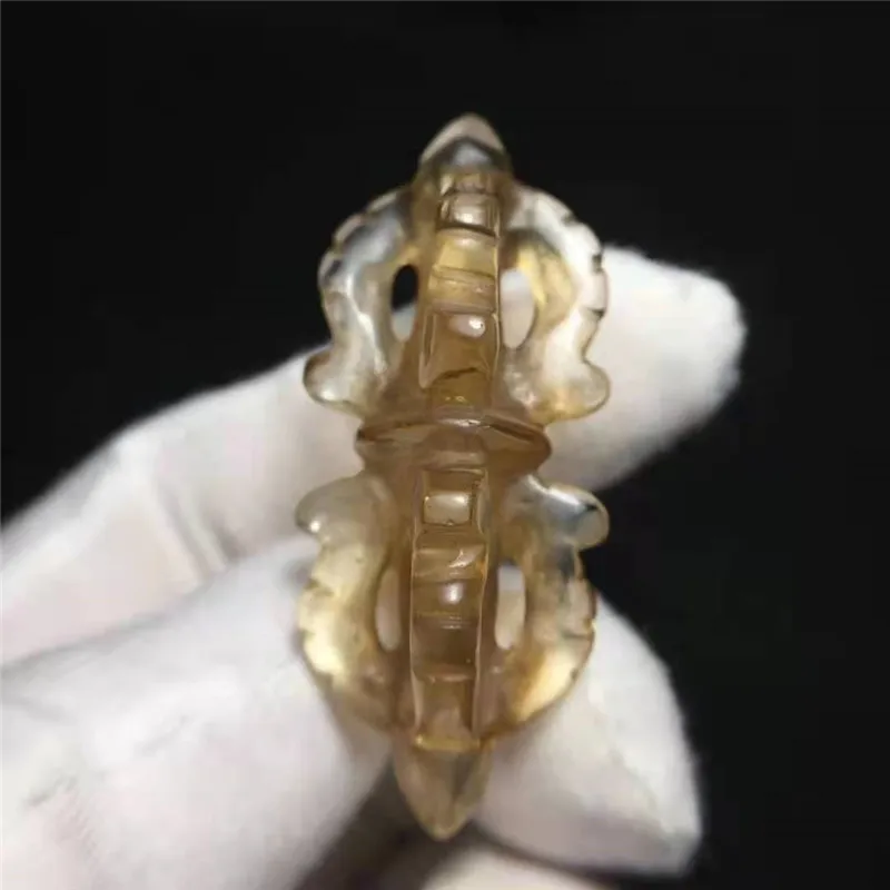 

Natural Crystal Stone Varjra Pestle Size:49mm*21mm Folk collections Ornaments