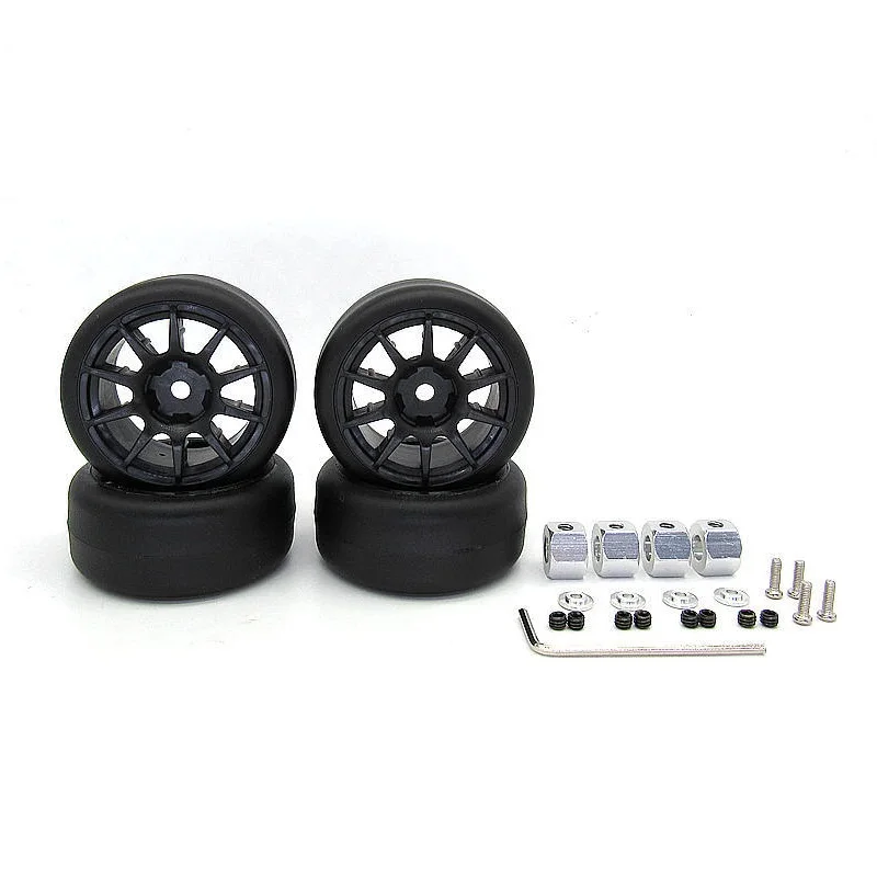 

Drift Tire Tyre Wheel with 5mm to 12mm Wheel Hub Hex Adapter Upgrade Accessories for WPL D12 1/10 RC Truck Car Parts