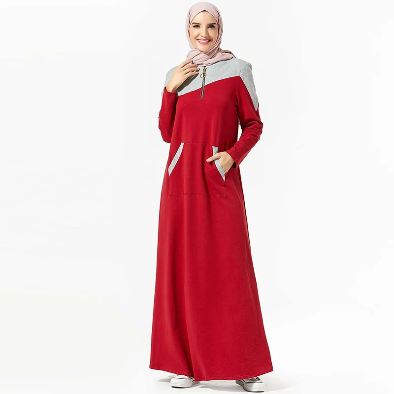 Красное Абая кафтан Дубайский хиджаб мусульманское платье мусульманская одежда