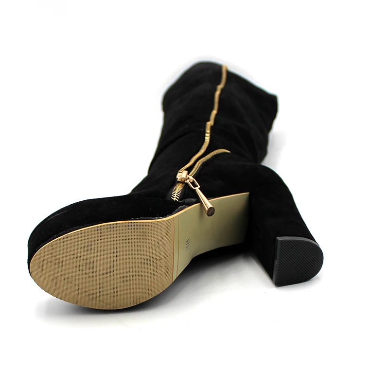 ENMAYER/бесплатная доставка большие размеры модные пикантные сапоги до колена на