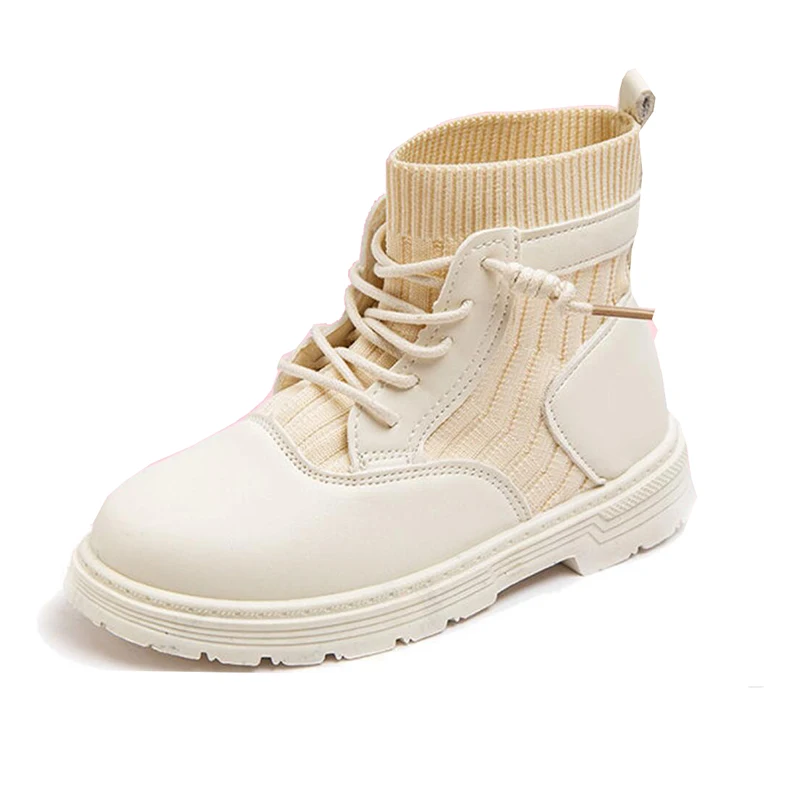 

Teens Children Korean Lace Up Martin Boots For Kid Girls School Beige White England Rome Boots New 2022 5 6 7 8 9 10 12 13 Years