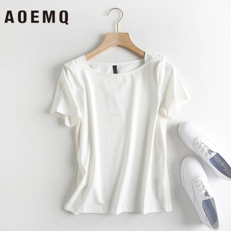Женские повседневные футболки AOEMQ летние дышащие хлопковые вечерние для отдыха