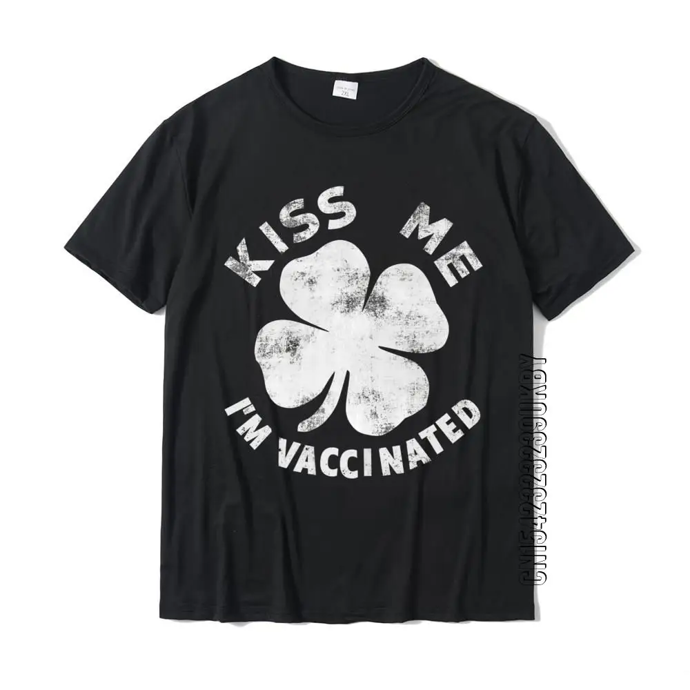 

Kiss Me Im Irish Vaccinated St Patricks Day Funny Premium T-Shirt Oversized Europe Tees Cotton Tshirts For Students Printed