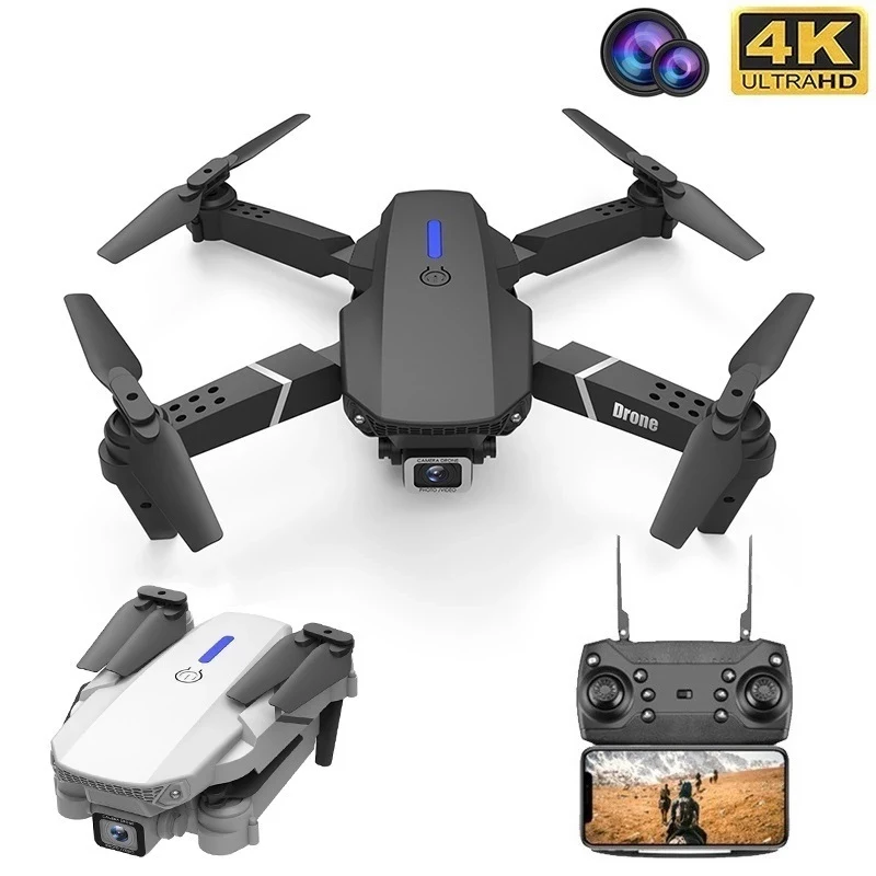 

E88 Professional Mini WIFI HD 4k Drone With Camera Hight Hold Mode Foldable RC Plane Helicopter Pro Dron Toys Quadcopter Drones