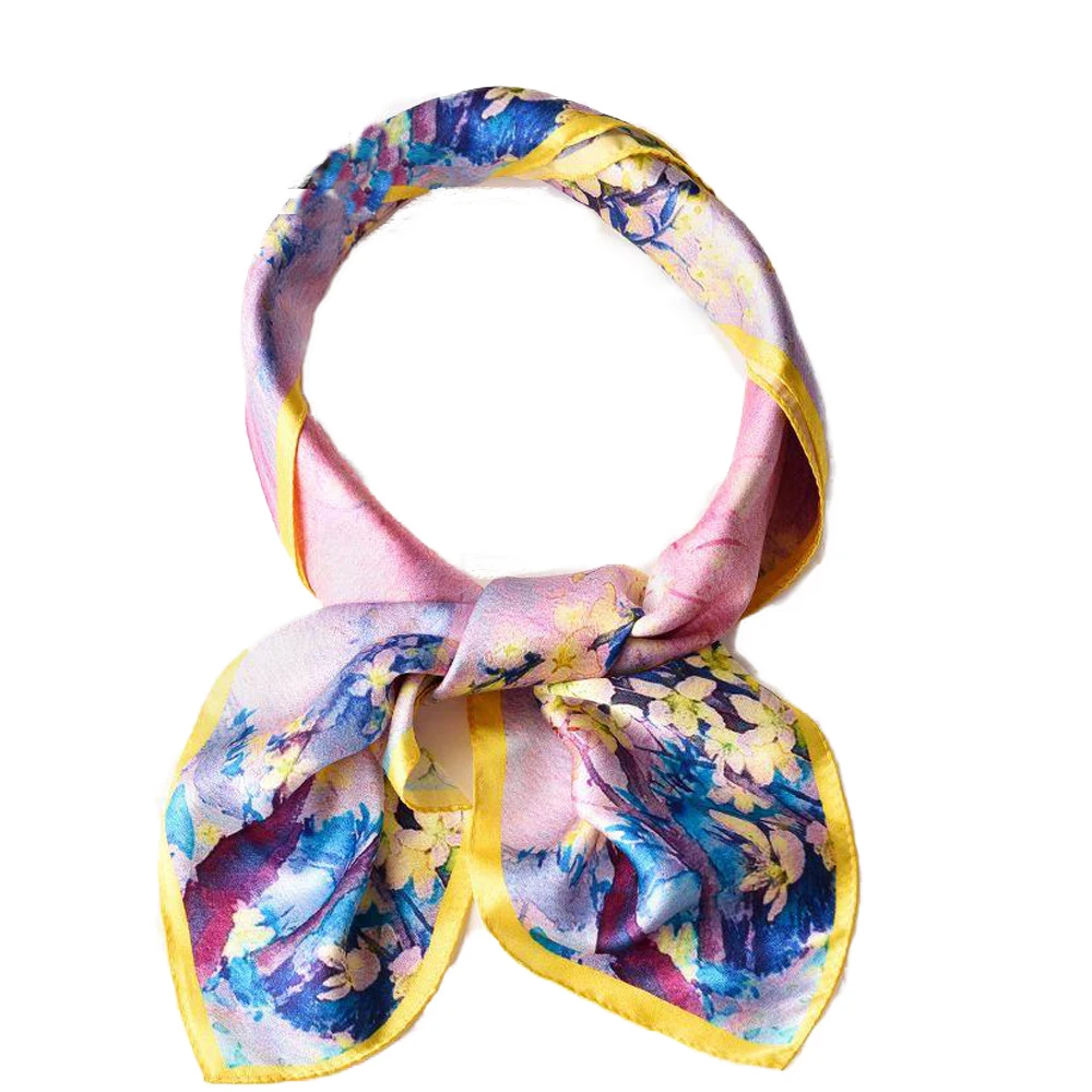 

Women 100% Silk Scarf Tie Square Headband Bow Waist Bag Accessories Office Party 53CM