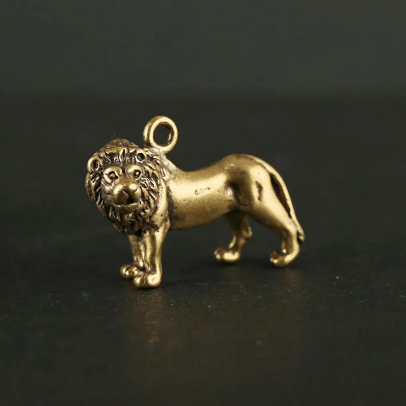 Бронзовый брелок с подвеской в виде льва бронзовый медальон подарок медный для