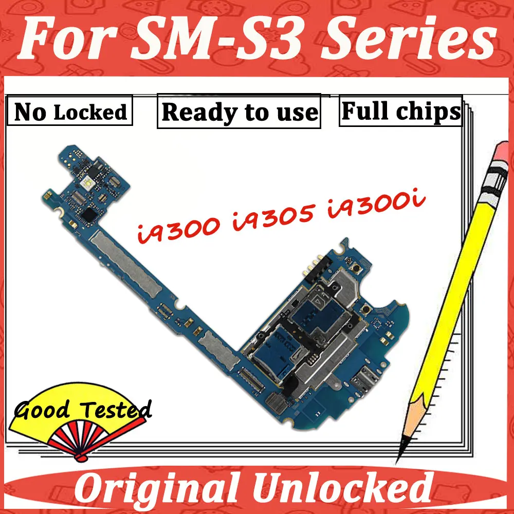 Разблокированная материнская плата для samsung Galaxy S3 III i9300 i9301i I9305, оригинальная материнская плата с чипами