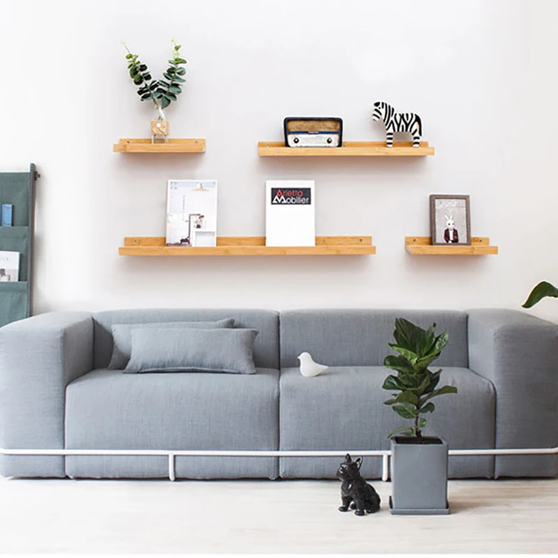 Бамбуковый органайзер полка для хранения настенная подвесная кухни стойка