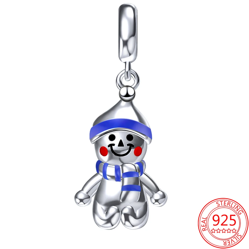 

Оригинальный зимний браслет из серебра 925 пробы с синей эмалью