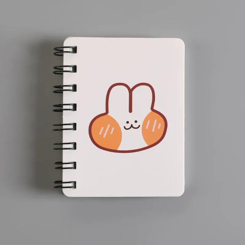 

Милый блокнот с хлебом, Кроликом, мультяшными животными, студенческий блокнот с катушкой, портативный мини-карманный блокнот, блокнот с над...