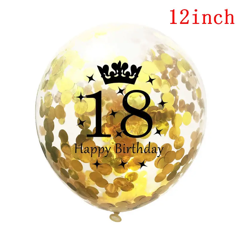 12 шт. 18 лет воздушные шары с блестками на день рождения красные желтые бумажные