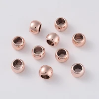 10pcs alloy european beads large hole beads flat round shape rose goldsilver color jewelry making accessories 6 5x5mm hole 4mm