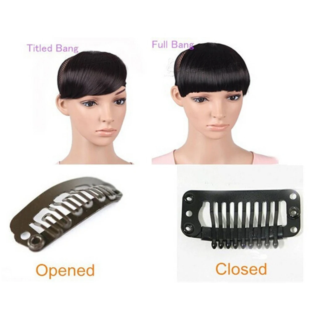 Gres Women Straight Synthetic Hairpieces High Temperature Fiber 18 Colors Women Clip-in Middle Parting Bangs