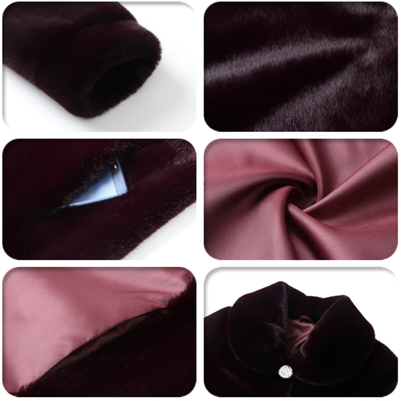 

Faux Fur Coat Winter Women's Plus Size Mink Fur Coats High Quality Plus Size Fur Jacket Overcoats Middle-aged Womens Outerwear