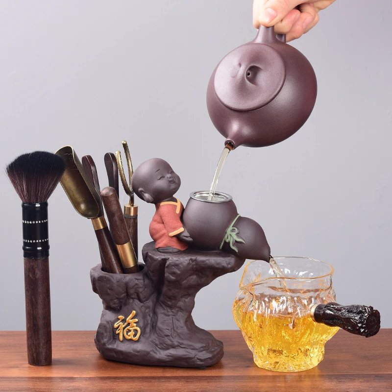Purple Clay Funny Tea Strainer Set Vintage Gong Fu Home Items Brewing Infuser Stainless Steel Filter Teaters Gift OA50CL | Дом и сад