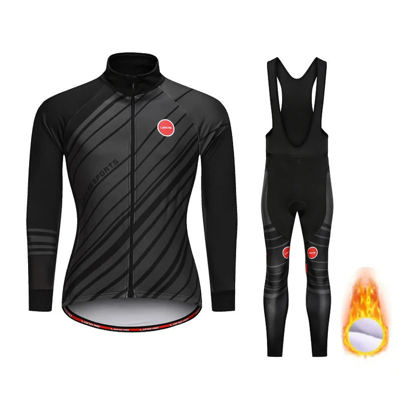 

Winter Oversize Men Cycling Bib Jersey Sets Comfortable Breathable Plus Velvet Elastic Strap Perspiration Bicycle Accessories