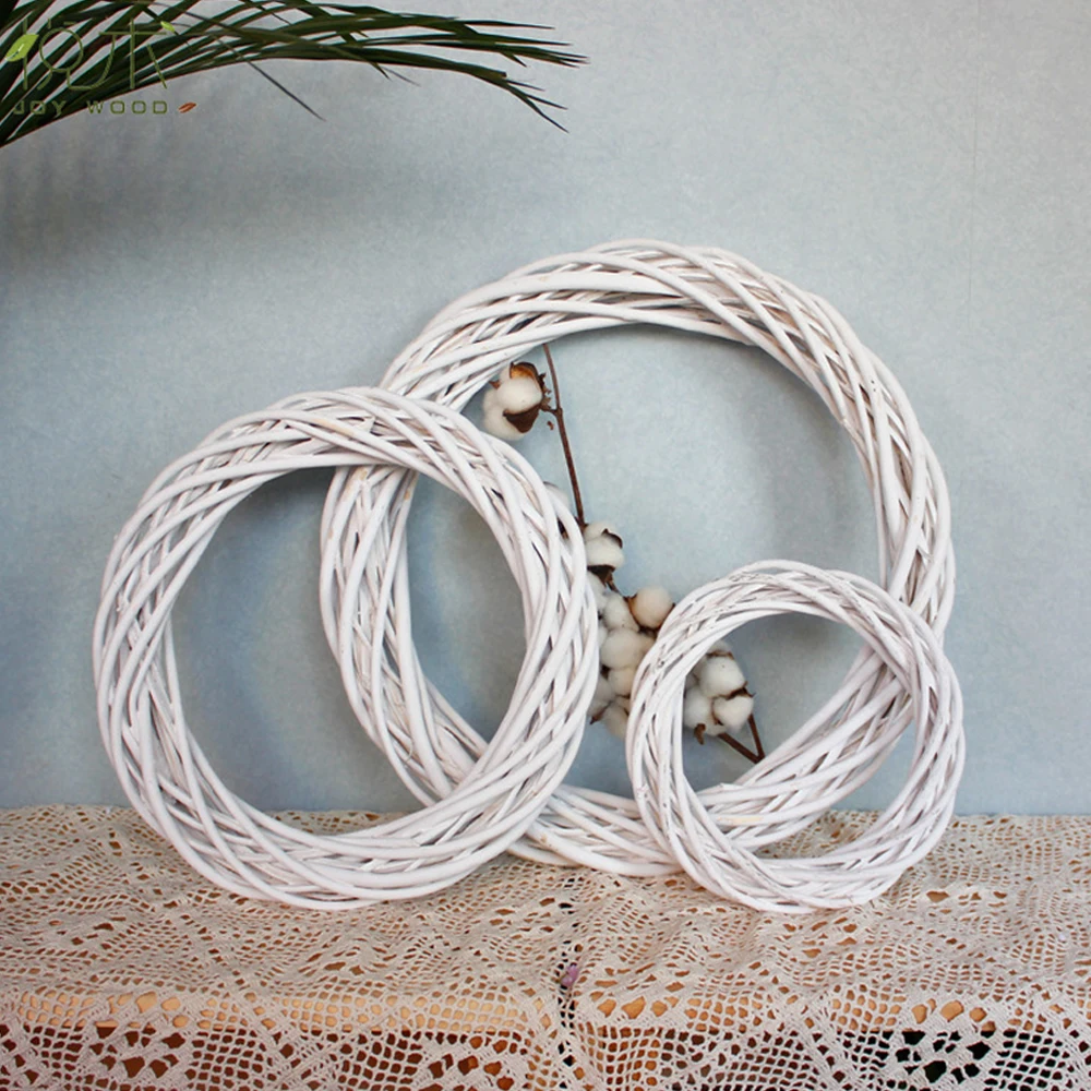 

DIY Wedding Wreath 10cm/15cm/20cm Rattan Ring Artificial Flowers Garland Dried Plants Frame For Home Autumn Christmas Decoration
