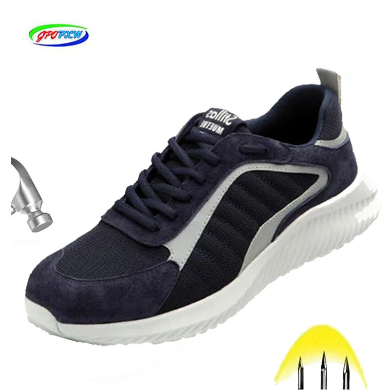 Летняя рабочая обувь со стальным носком защитная с защитой от проколов и мягкой