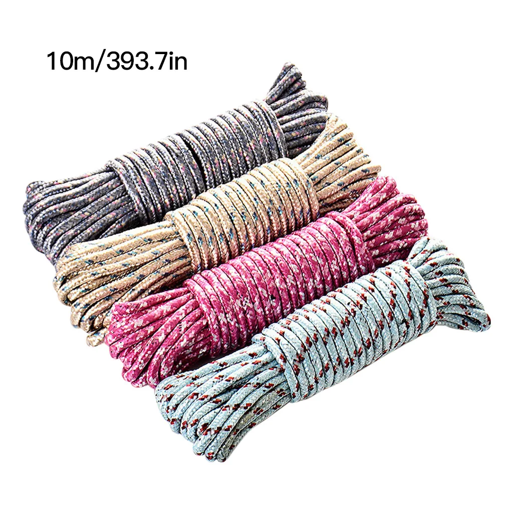 

20m Long Colored Nylon Rope Drying Clothes Hangers Washing Lines Cord Clothesline For Camping Outdoors Garden Travel Supplies