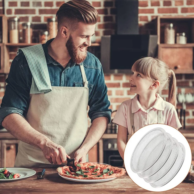 4 шт. круглая пицца Sn алюминиевая сетка для пиццы Лоток выпечки принадлежности