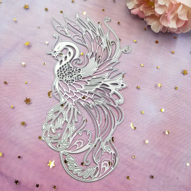 Металлические Вырубные штампы с красивым Фениксом искусственная кожа бумажная