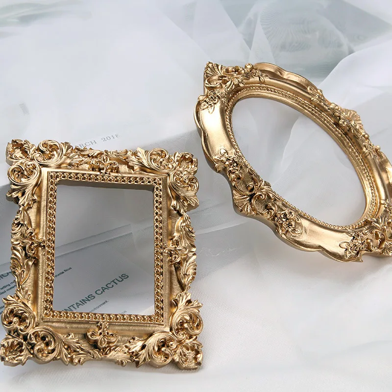 Золотая фоторамка в стиле ретро украшение для ногтей Европейский