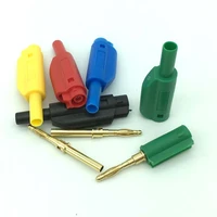 10pcs 10a gold plated safety mouse small lantern 2mm banana plug overlay adaptor connector pure copper power supply terminal