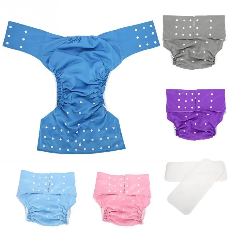 

5 Colors Washable Adult Cloth Diaper Pocket Nappy Cover Adjustable Reusable Diaper Cloth Adult Pocket Nappy Waist Size 65-135cm