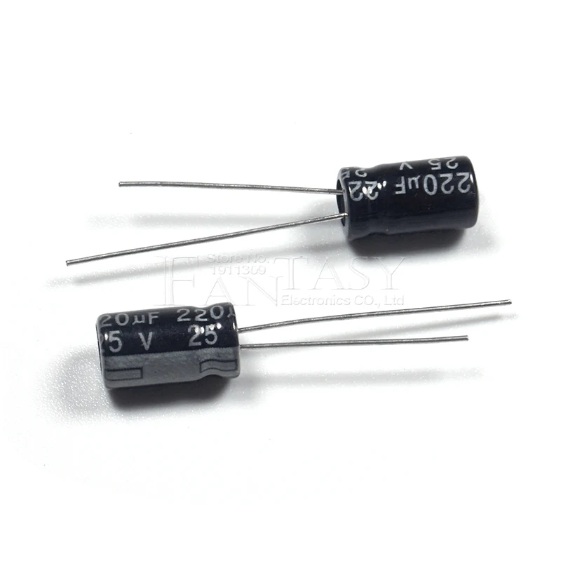 50 шт Высокое качество 25V220UF 6*12 мм 220 мкФ алюминиевая крышка 25В электролитический