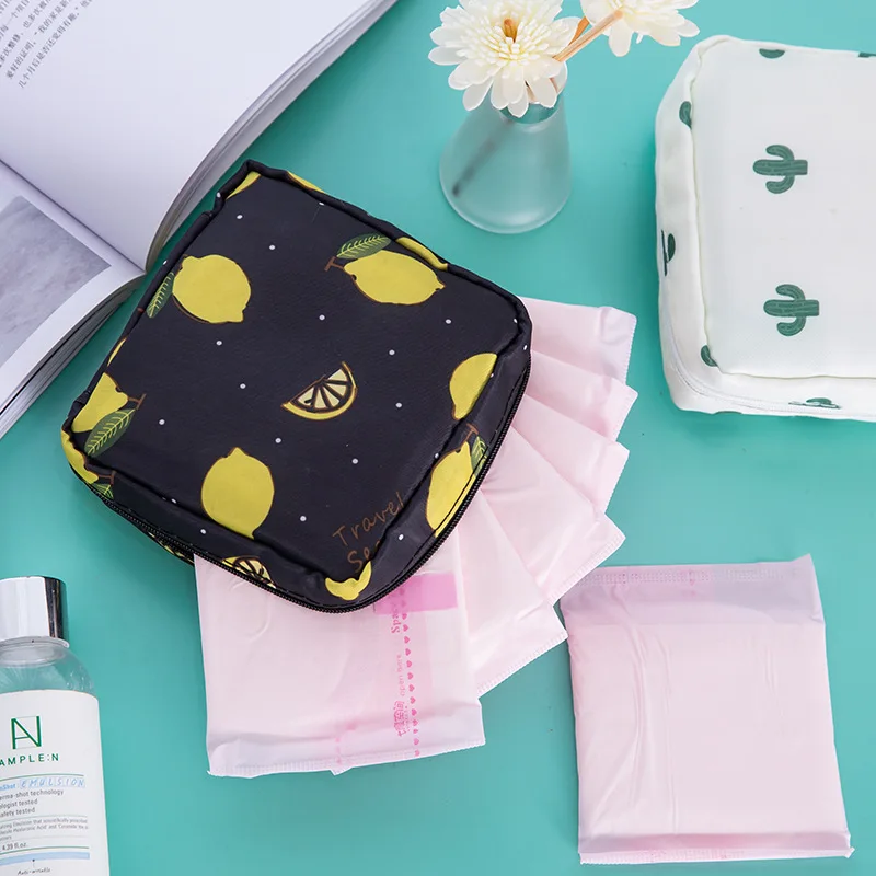 

Women Sanitary Pad Pouch Cotton Girls Cosmetic Bags Makeup Bag Napkin Bag For Ladies Tampon Organizer Bags Home Storage