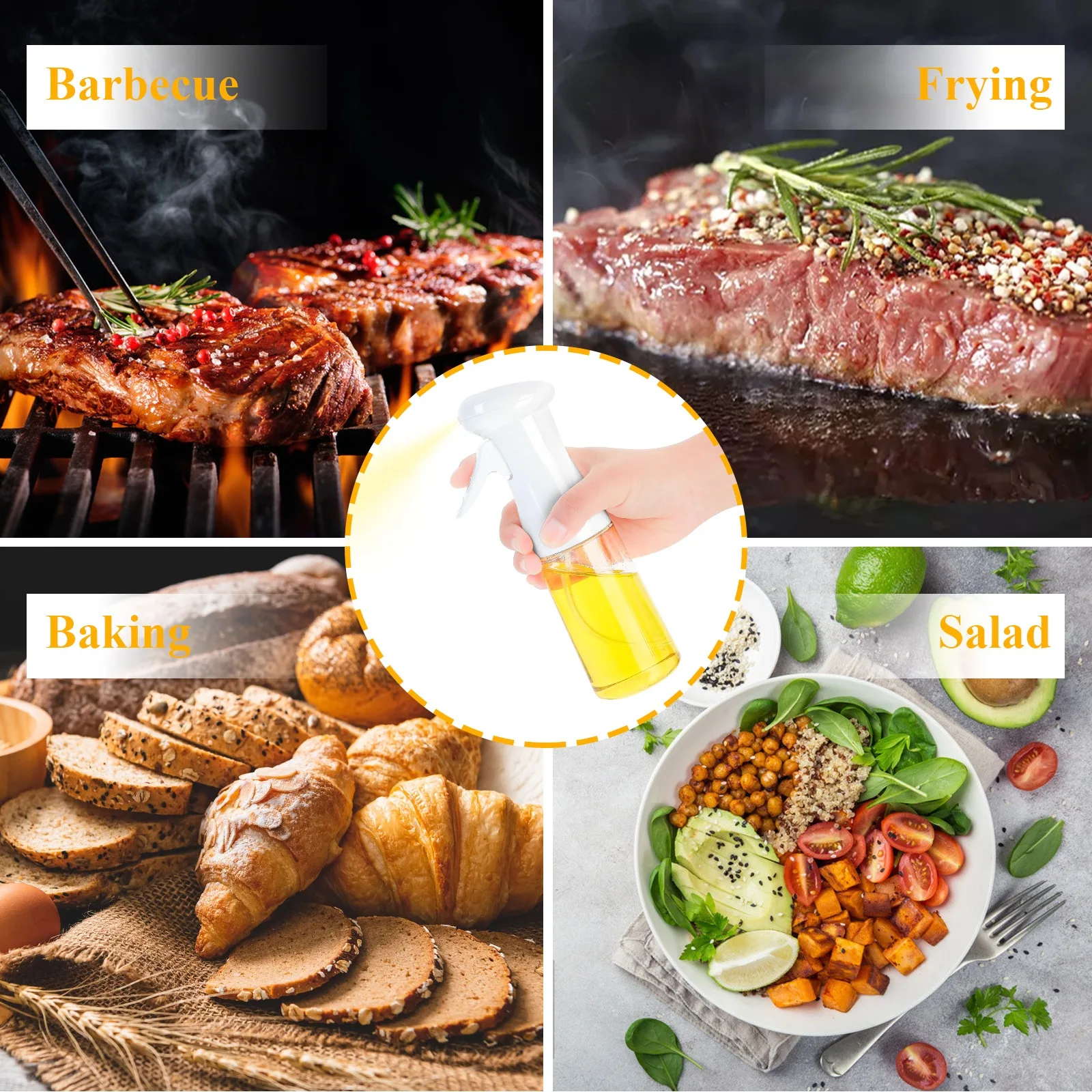 

Kitchen Plastic Material Olive Oil Sprayer Bottle Pump Oiler Leak-proof Barbecue Spray Tanker Barbecue Cooker Tool
