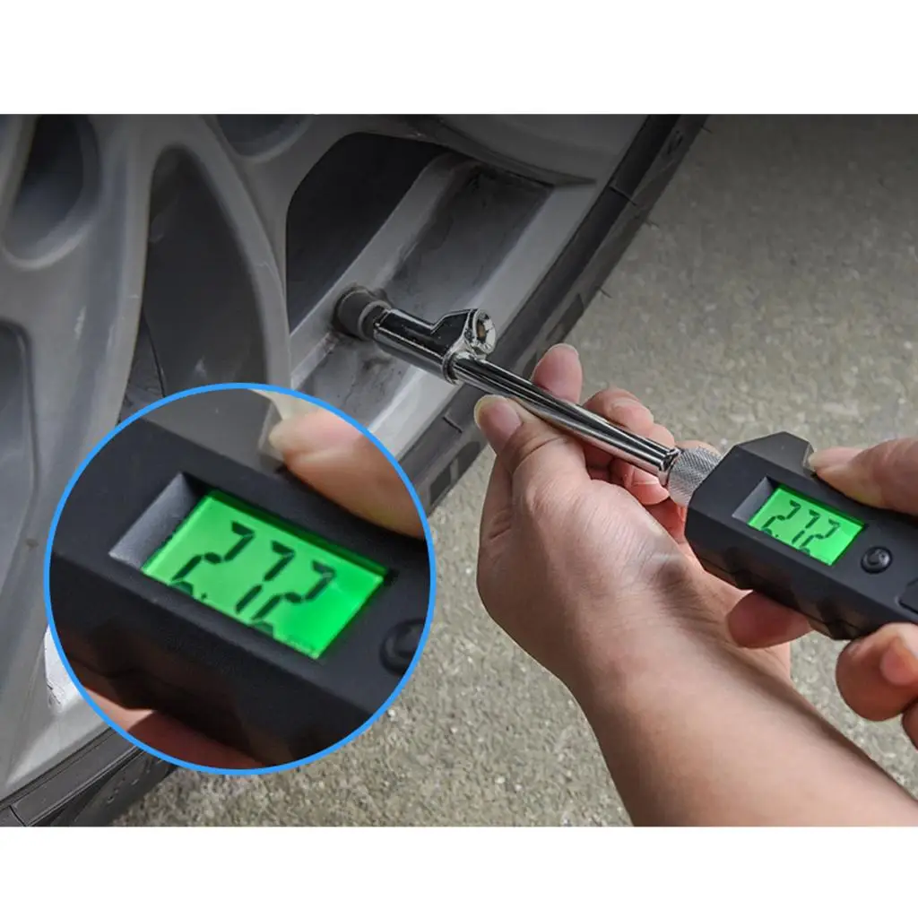 

4 Pcs Backlit LCD Digital Tire Pressure Gauge 0-230PSI for Trucks RVs, Dual Head