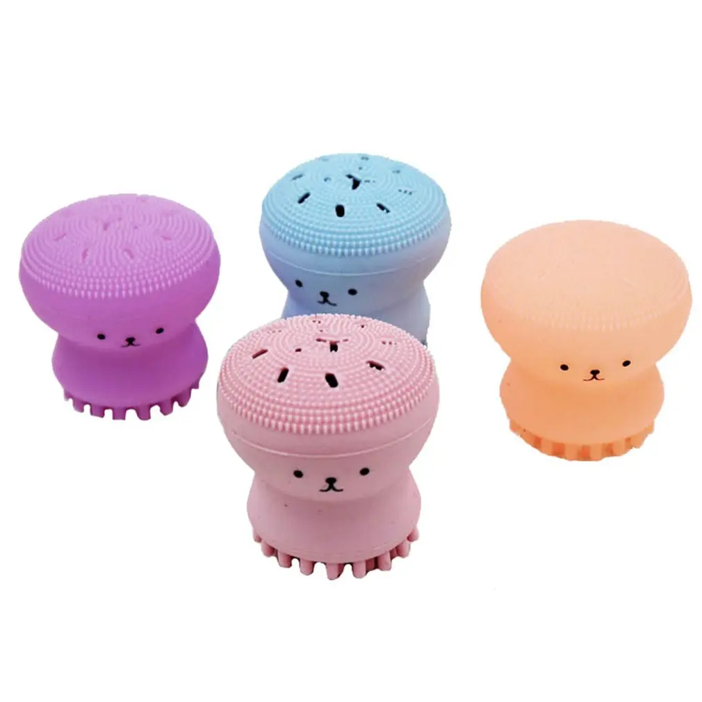 

1 piece Cute Octopus Face Cleaner Hand Wash Exfoliating Pink Brush Cleaning Pad Facial Cleanser SPA Skin Tool