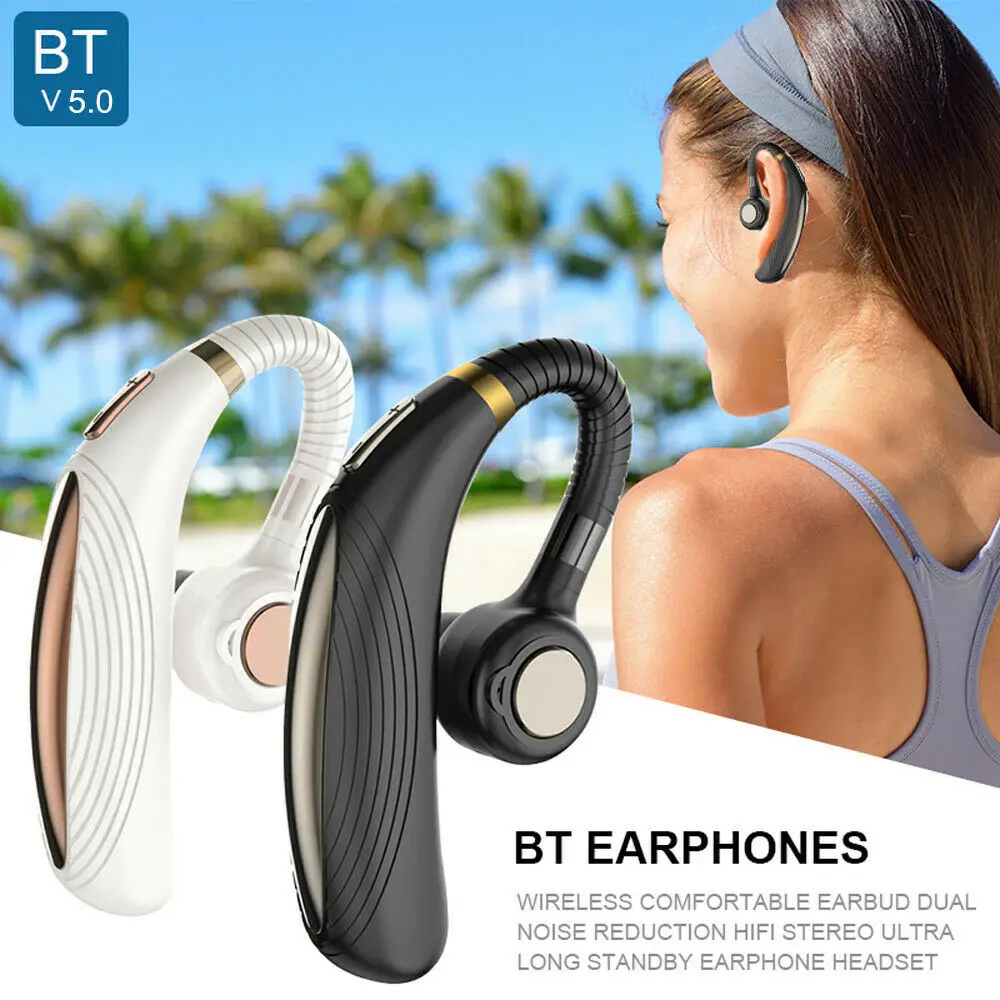 

Single Business Ear-hook Bluetooth Headset 5.0 Support Button+Touch Control Earphone Noise Reduction Stereo Earpiece