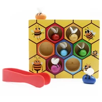 montessori educational wooden toys for children beehive game catch bee family game kids early learning educational toys clip toy