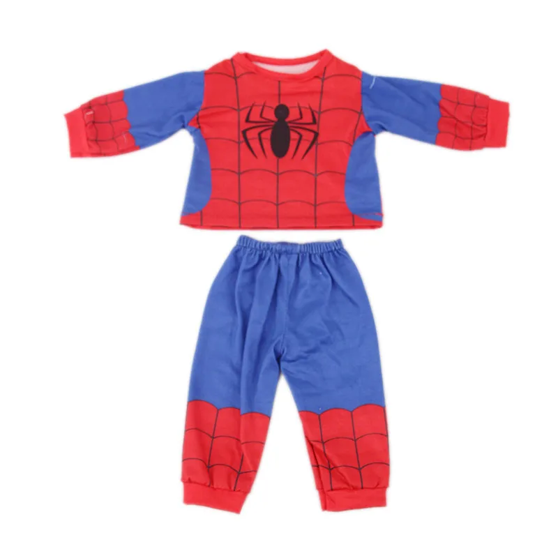 2 шт./компл. Пижама-паук Superheros Одежда для кукол новорожденных 43 см и 18-дюймовая
