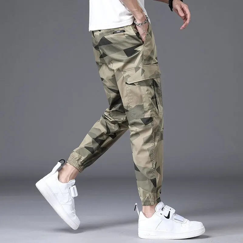 

Men's summer casual loose Stretch Leggings Ice silk super thin quick drying casual pants