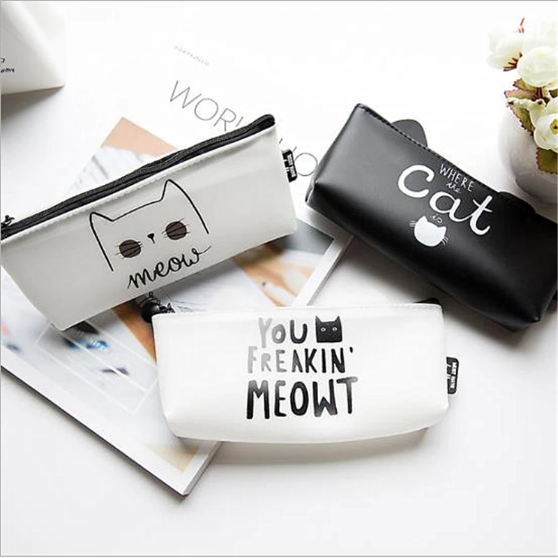 Пенал с милым котом милые канцелярские принадлежности косметичка для хранения