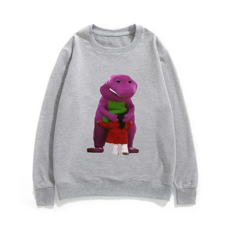 

Commit Tax Fraud Letter Sweatshirt Unisex Clothes Little Girl Embrace Dinosaur Pattern Pullover Men Women Hip Hop Streetwear