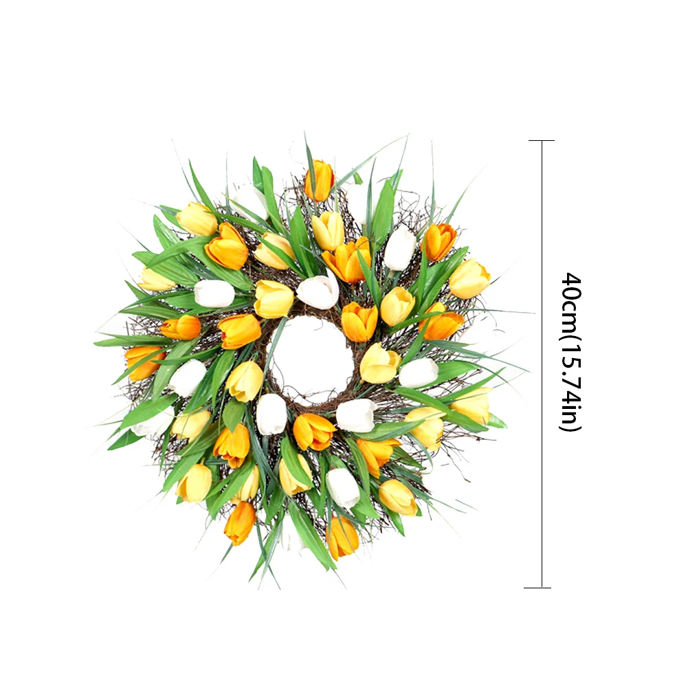 

Artificial Flower DIY Tulip Wreath Real Touch Bouquet Fake Flowers 40cm For Spring Party Wedding Decoration Home Supplies