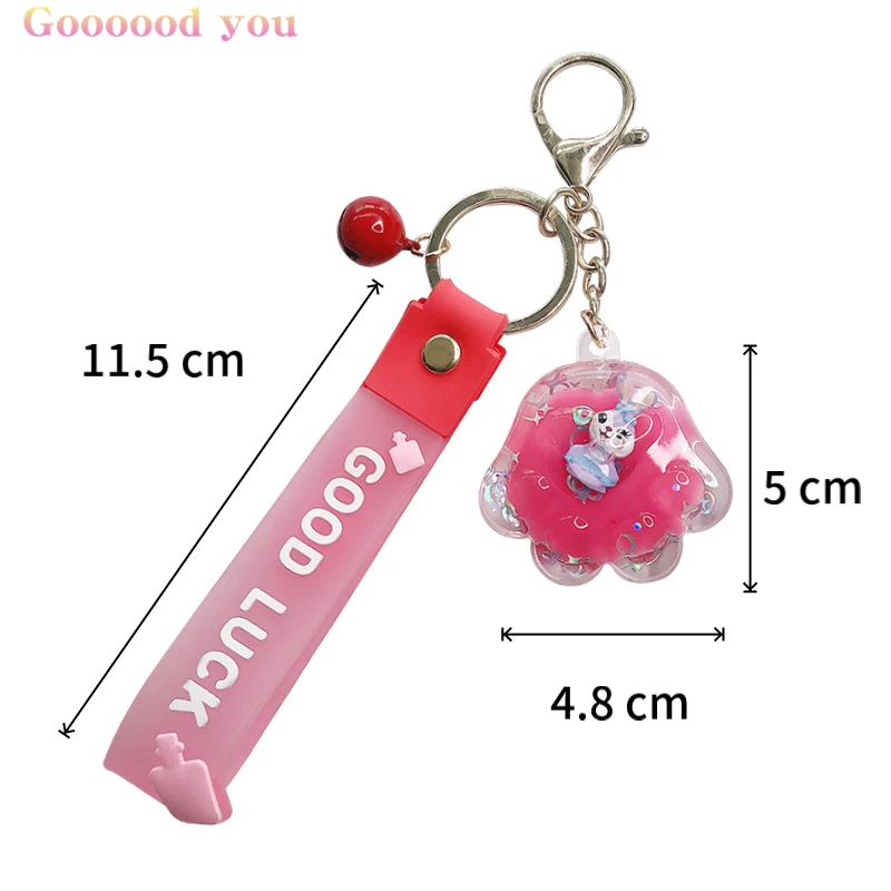 

Cartoon Creativity Keychains Cute Girl's Fashion Bag Pendants Little Rabbit into Cat's Paw Acrylic Key Chain Accessories Gifts