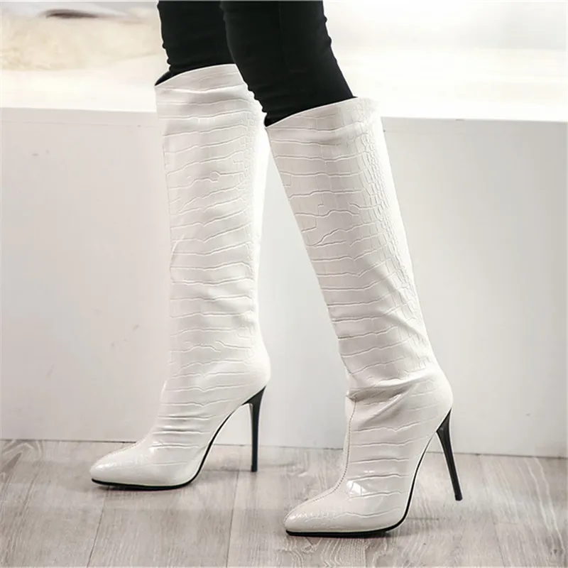 MORAZORA/Лидер продаж 2020 Женские сапоги до колена Однотонные пикантные женские на
