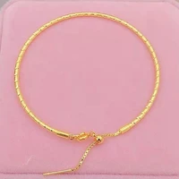 promotion sale pure gold color 2mm chain bracelets bangles for womengirlswholesale fashion women jewelry diy bracelet