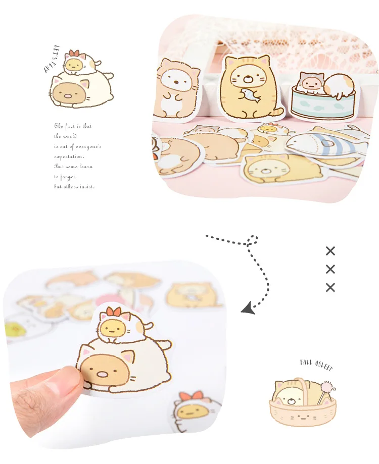 45 шт./упак. Sumikko Gurashi декоративные Стикеры канцелярские Стикеры s Скрапбукинг DIY дневник альбом ярлыком школьные принадлежности