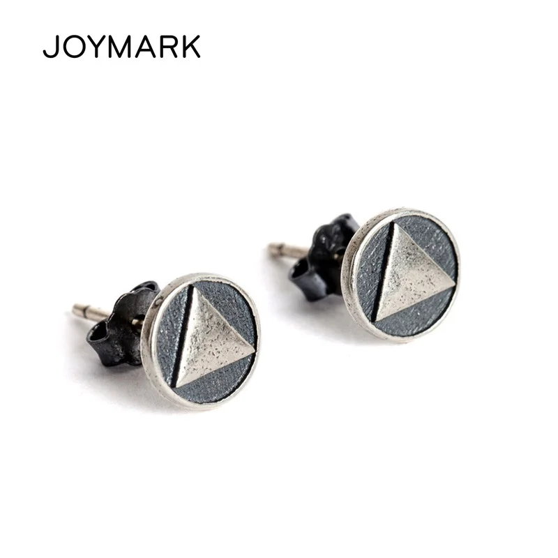 Треугольные серьги гвоздики простого дизайна из стерлингового серебра S925 пробы