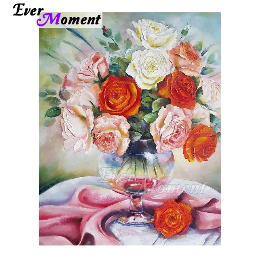Ever Moment Алмазная картина цветы в бокале вина полностью квадратная стразы алмазная