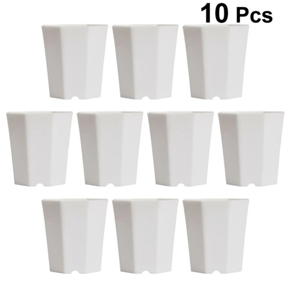 

10pcs Mini Plastic Pot Succulent Plant Container Flower Planter Garden Decor 7.2 X 6.8 X 5cm Flower Pots Multiple Holes Bottom