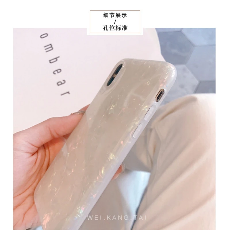 Блестящий силиконовый чехол с рисунком раковины для iphone XR XS MAX X 7 8 Plus 6 6S 10 мягкий